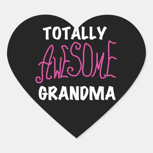 Total Phantastische Oma Pink T - Shirt und Geschen Herz-Aufkleber (Vorderseite)