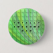 Total Phantastischer Vater Puzzle Green Button (Vorderseite)