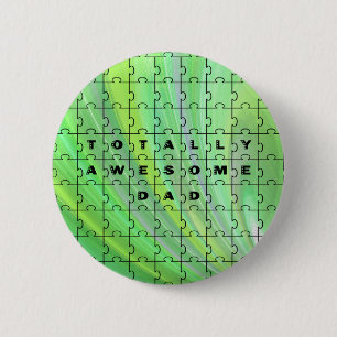 Total Phantastischer Vater Puzzle Green Button