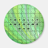 Total Phantastischer Vater Puzzle Green Magnet (Vorne)