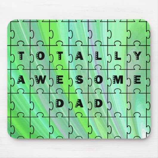 Total Phantastischer Vater Puzzle Green Mousepad (Vorne)
