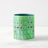 Total Phantastischer Vater Puzzle Green Puzzle Tas Tasse (Zentrum)
