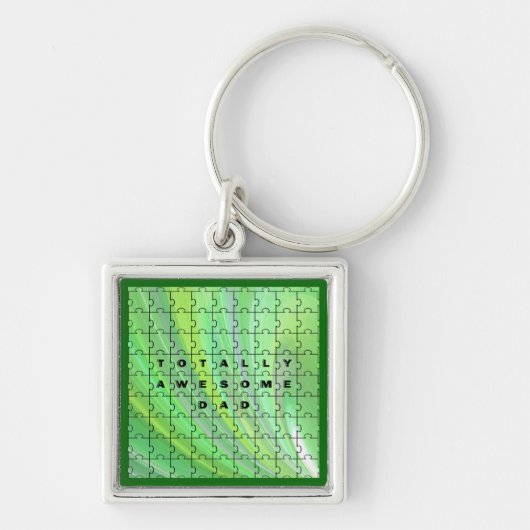 Total Phantastischer Vater Puzzle Green Schlüsselanhänger (Vorne)