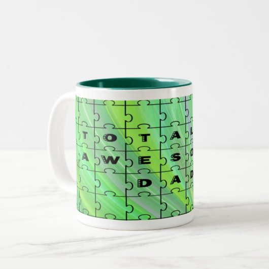 Total Phantastischer Vater Puzzle Green Zweifarbige Tasse (Vorderseite Links)
