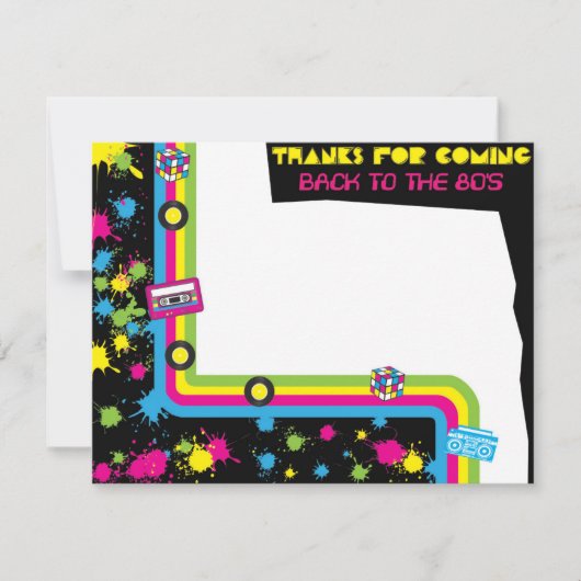 Total Phantastisches Party der 80er Jahre Dankesch Dankeskarte (Vorderseite)