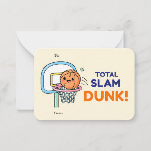Total Slam Dunk Valentinskarte Flachkarte Mitteilungskarte