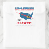 Total Solar Eclipse - 2017 - Ich habe es gesehen! Quadratischer Aufkleber (Tasche)