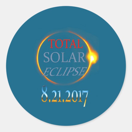 Total Solar Eclipse 2017 Runder Aufkleber (Vorderseite)