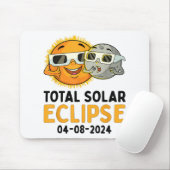 Total Solar Eclipse 2024 Brillen Funny Sun Moon Ki Mousepad (Mit Mouse)
