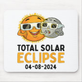 Total Solar Eclipse 2024 Brillen Funny Sun Moon Ki Mousepad (Vorne)