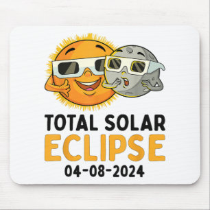 Total Solar Eclipse 2024 Brillen Funny Sun Moon Ki Mousepad