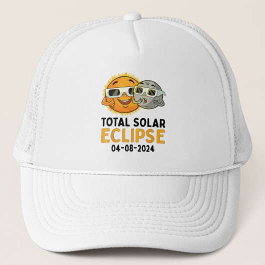 Total Solar Eclipse 2024 Brillen Funny Sun Moon Ki Truckerkappe (Vorderseite)