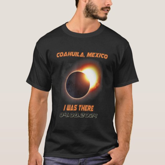 Total Solar Eclipse 2024 Coahuila Mexico T-Shirt (Vorderseite)