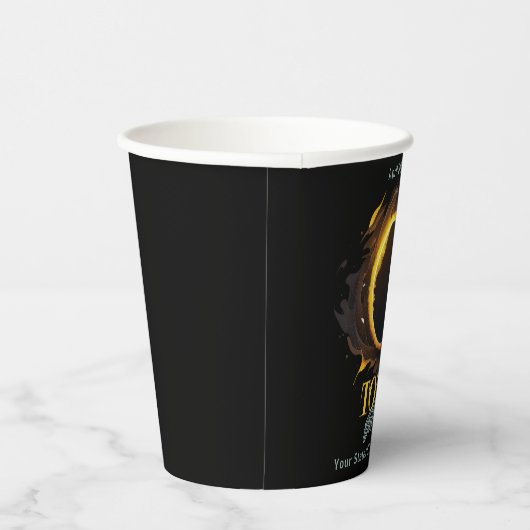 Total Solar Eclipse 2024 Ihr City Staat Cosmic Pappbecher (Rechts)