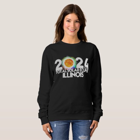 Total Solar Eclipse 2024 ILLINOIS American Totalit Sweatshirt (Vorne ganz)
