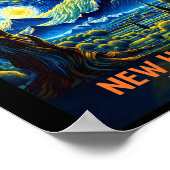 Total Solar Eclipse 2024 New Hampshire Starry Nigh Poster (Ecke)