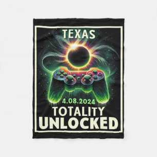 Total Solar Eclipse 2024 Texas Video Game Gamer Fleecedecke
