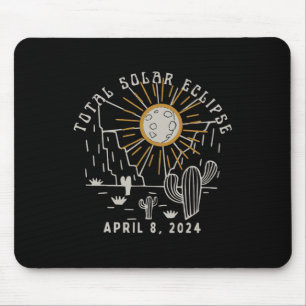 Total Solar Eclipse 2024 Totalily Western Texas Us Mousepad