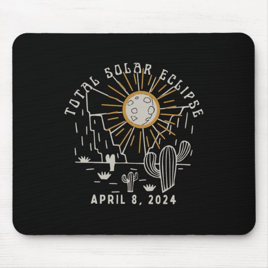 Total Solar Eclipse 2024 Totalily Western Texas Us Mousepad (Vorne)