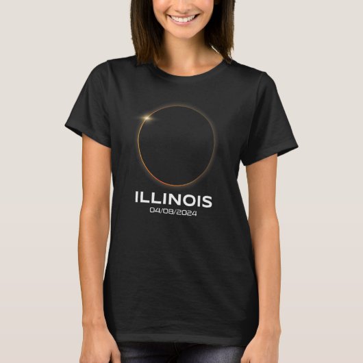 Total Solar Eclipse 2024 Totality Illinois T-Shirt (Vorderseite)