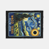 Total Solar Eclipse 2024 Waco Texas Van Gogh Starr Fleecedecke (Vorderseite (Horizontal))
