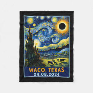 Total Solar Eclipse 2024 Waco Texas Van Gogh Starr Fleecedecke