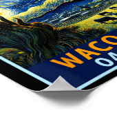 Total Solar Eclipse 2024 Waco Texas Van Gogh Starr Poster (Ecke)