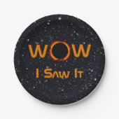 Total Solar Eclipse 2024 WOW I sah es Pappteller (Vorderseite)