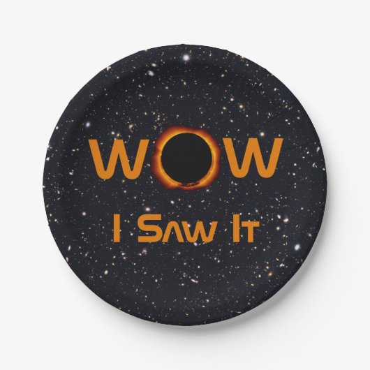 Total Solar Eclipse 2024 WOW I sah es Pappteller (Vorderseite)