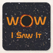 Total Solar Eclipse 2024 WOW I sah es Rechteckiger Pappuntersetzer (Vorderseite)