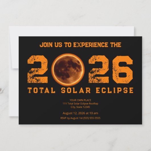 Total Solar Eclipse 2026 Einladung (Vorderseite)