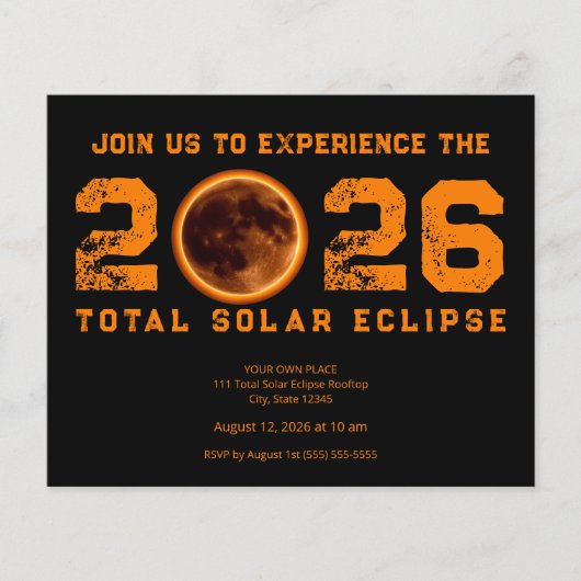 Total Solar Eclipse 2026 Event Flyer (Vorne)