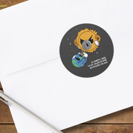 Total Solar Eclipse 2026 Iceland Photobomb Runder Aufkleber