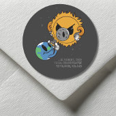 Total Solar Eclipse 2026 Iceland Photobomb Runder Aufkleber