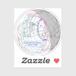 Total Solar Eclipse 2026 Map Aufkleber