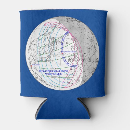 Total Solar Eclipse 2026 Map Dosenkühler (Vorderseite)