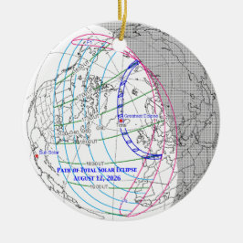 Total Solar Eclipse 2026 Map Keramik Ornament