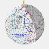 Total Solar Eclipse 2026 Map Keramik Ornament (Hinten)