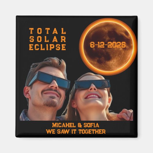 Total Solar Eclipse 2026 Souvenir Magnet (Vorne)