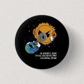 Total Solar Eclipse 2026 Spain Photobomb Button (Vorderseite)