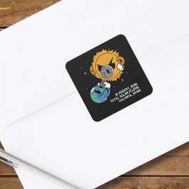 Total Solar Eclipse 2026 Spain Photobomb Quadratischer Aufkleber