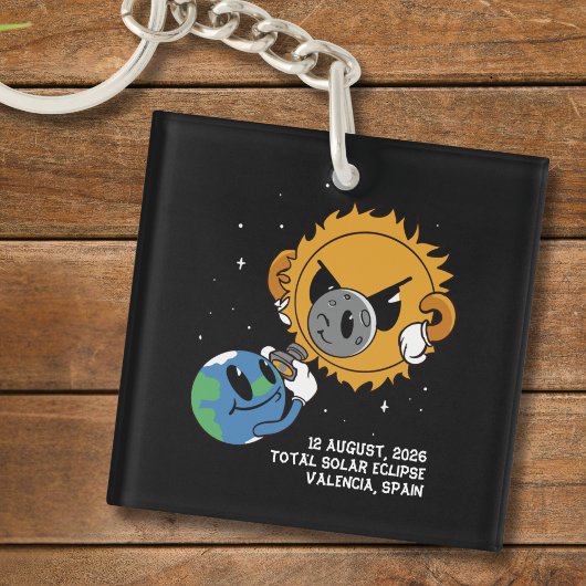 Total Solar Eclipse 2026 Spain Photobomb Schlüsselanhänger