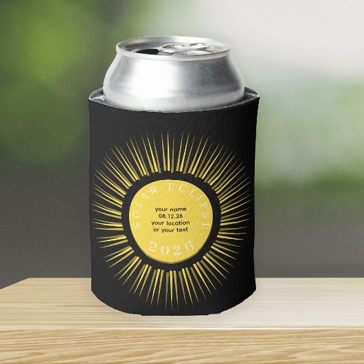 Total solar eclipse 2026 your text personalized dosenkühler