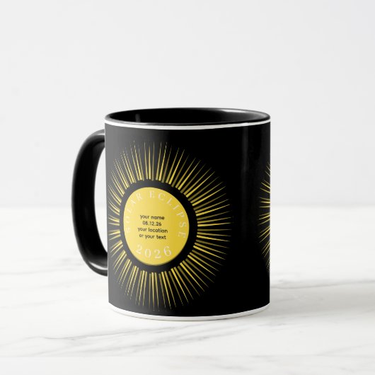 Total solar eclipse 2026 your text personalized tasse (Vorderseite Links)