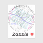 Total Solar Eclipse 2027 Map Aufkleber (Blatt)