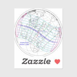 Total Solar Eclipse 2027 Map Aufkleber