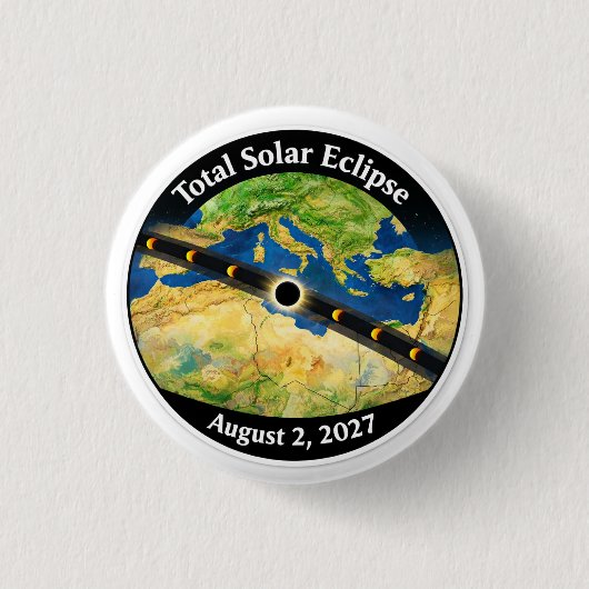 Total Solar Eclipse 2027 Map Button (Vorderseite)