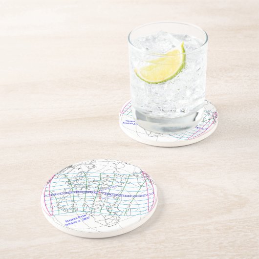 Total Solar Eclipse 2027 Map Getränkeuntersetzer (Seite)