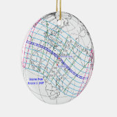 Total Solar Eclipse 2027 Map Keramik Ornament (Rechts)