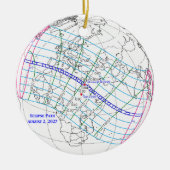 Total Solar Eclipse 2027 Map Keramik Ornament (Vorne)